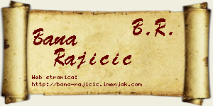 Bana Rajičić vizit kartica
